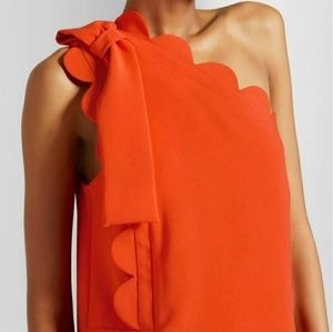 🆕 Victoria Beckham One-Shoulder Orange Mini Dess